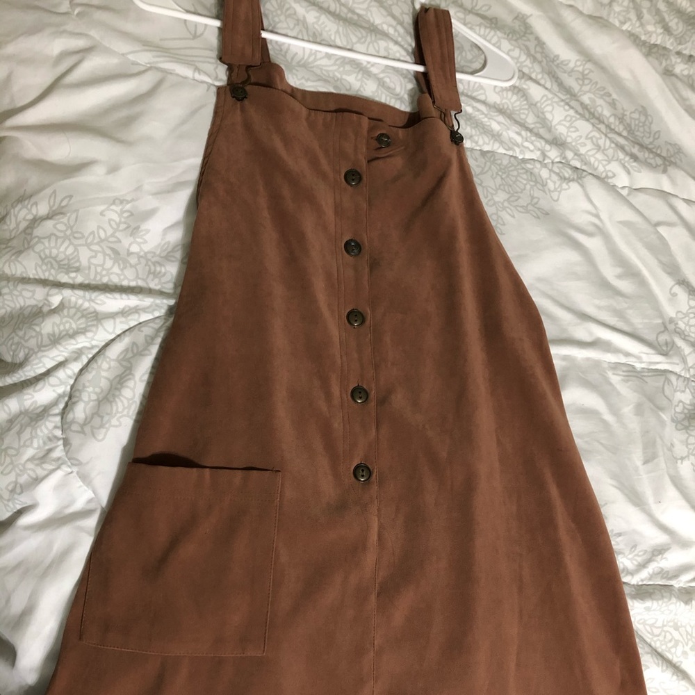 Tan/Brown Overall Dress!